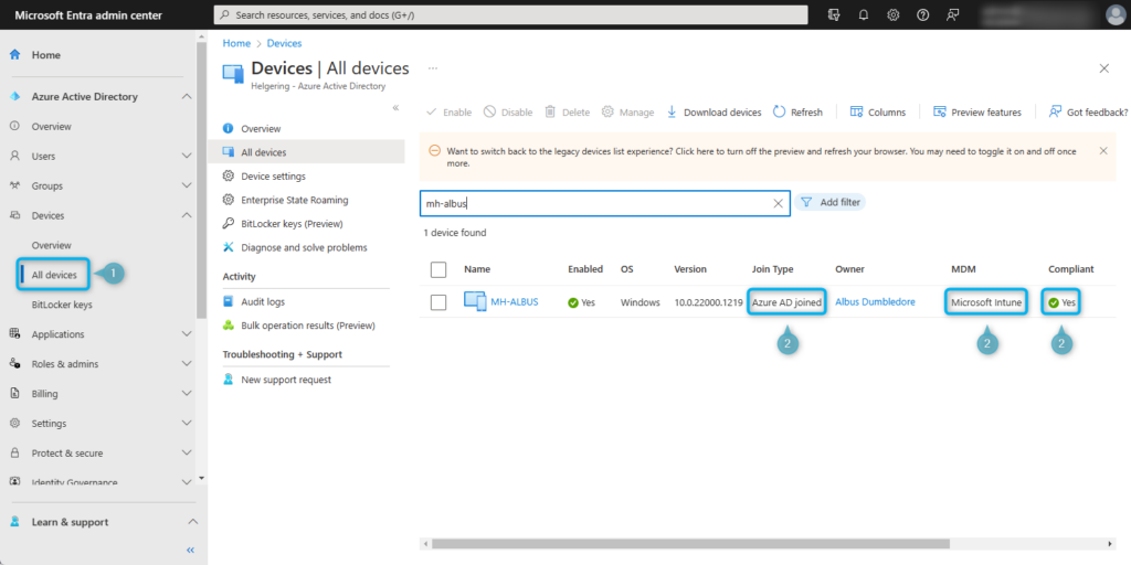 Check if corporate devices are compliant