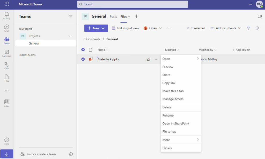 Limited access User Experience from MS Teams web