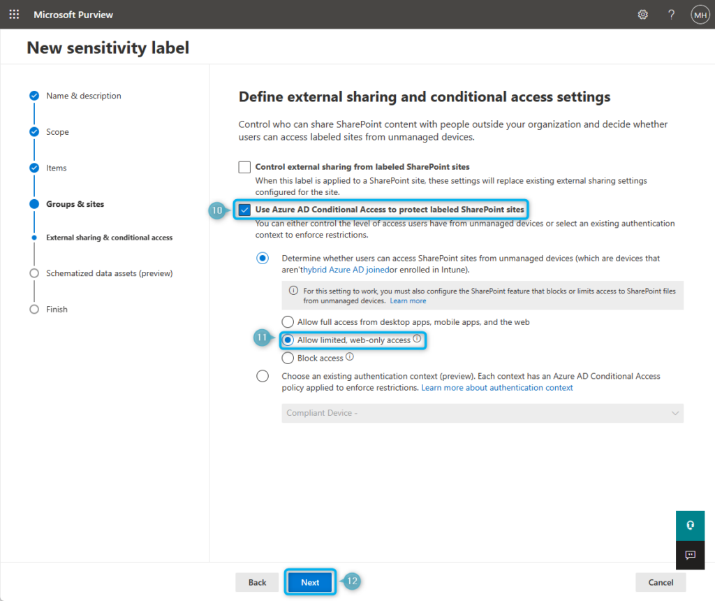 Configure Sensitivity Label