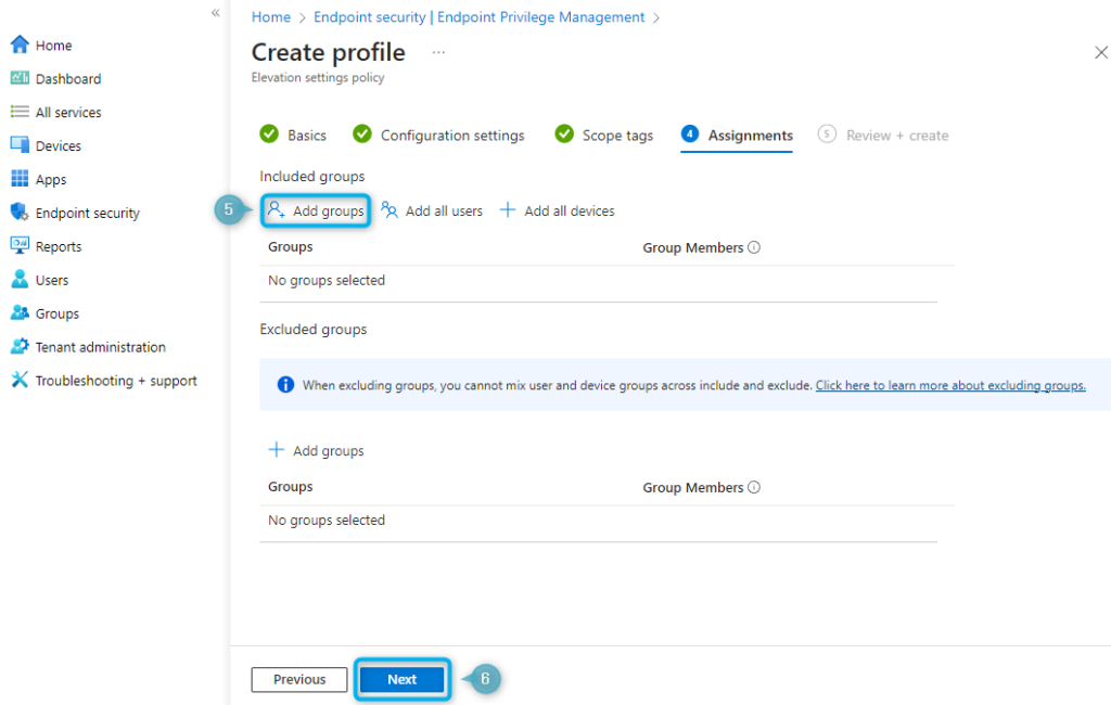 Configure Elevation Settings Policy