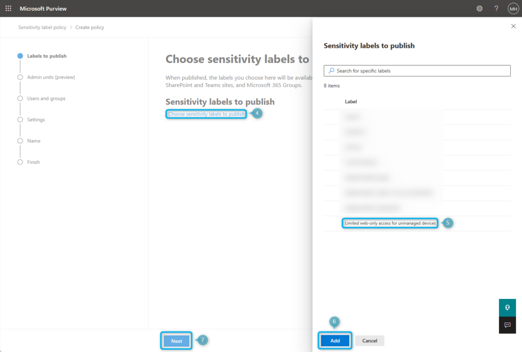Configure Sensitivity Label policy