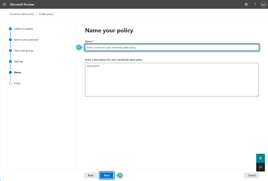 Configure Sensitivity Label Policy step 6