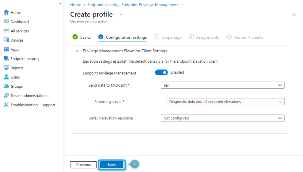 Configure Elevation Settings Policy