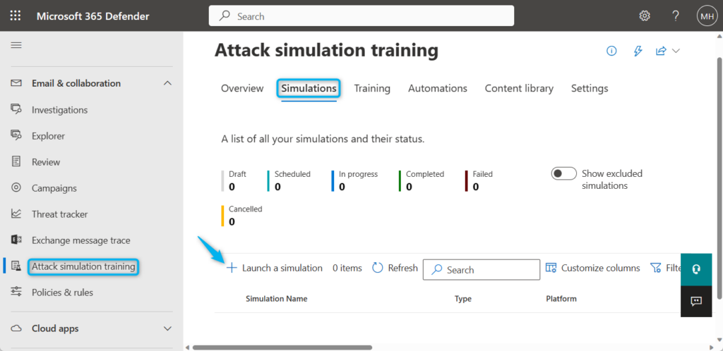 Create Attack Simulation