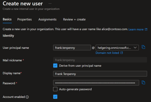 Create break glass account
