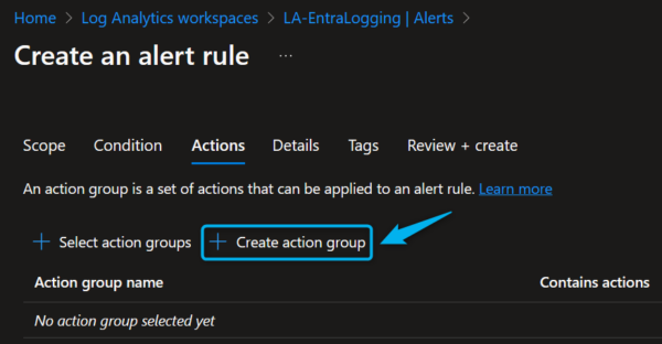 create action group