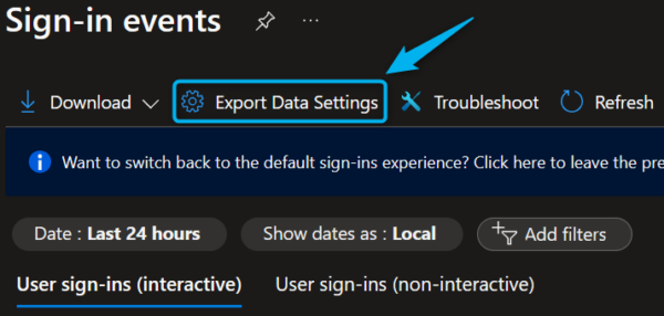 export data settings