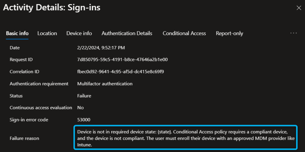 Block access with Conditional Access for Unmanaged Devices