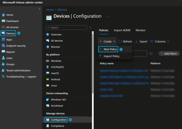 Create configuration policy