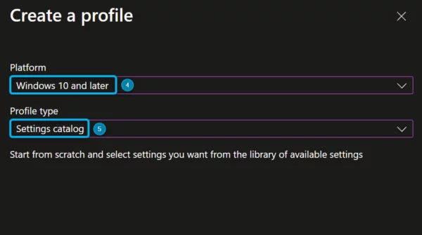 Create session catalog policy