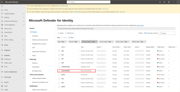 MDI for Entra Connect
